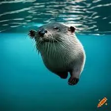 sea otter swimming underwater