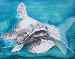 Catfish depicted in a cultural artwork (painting, sculpture, etc.)