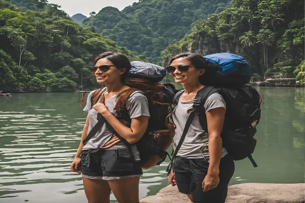 two girls backpacking through Southeast Asia