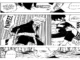 Boruto and Kawaki in a tense moment, with a close-up of Boruto's father, Naruto, observing.