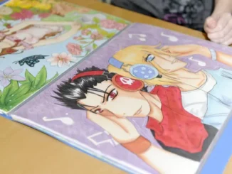 A desktop or tablet application interface named "MangaReader" displaying a grid layout of numerous popular manga covers (including Naruto and Bleach), organized by categories, symbolizing an extensive digital manga library.